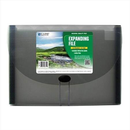 C-Line Products C-Line Products 48311BNDL3EA Ecological 13-Pocket Letter Size Expanding File  Smoke - Set of 3 Files 48311BNDL3EA